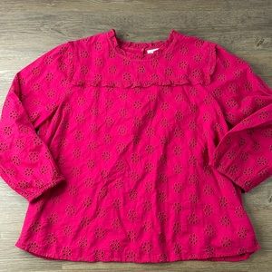 Women's Pink Eyelet Top